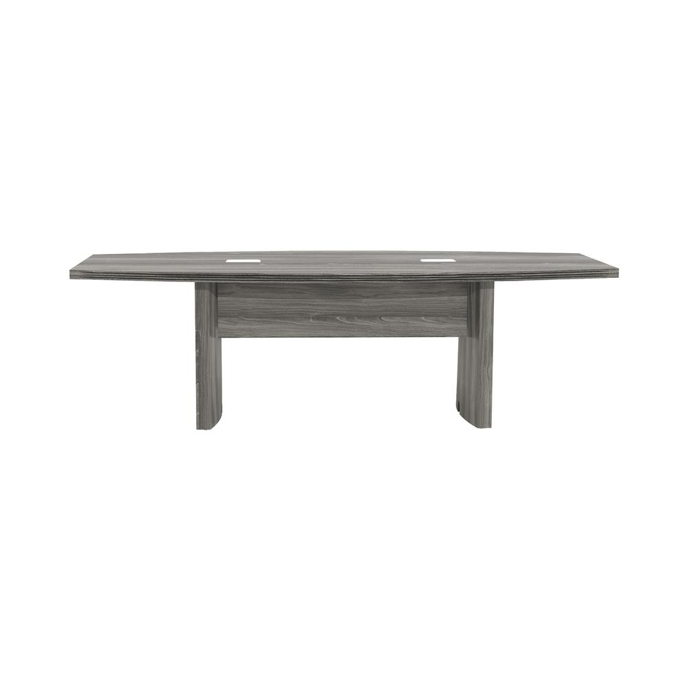 8' Conference Table, Boat Surface, Gray Steel