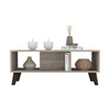 Coffee Table Plex, Two Open Shelves, Four Legs, Light Gray Finish