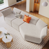 Stylish Sofa Set with Polyester Upholstery with Adjustable Back with Free Combination for Living Room