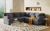 Sectional Modular Sofa with 2 Tossing cushions and Solid Frame for Living Room